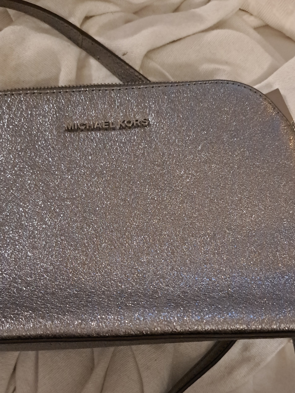 Michael KORS Jet Set Crossbody Clutch Metalluc Glitter - Pristine